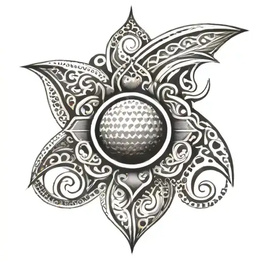 A Tribal Pattern With Subtle Golf Elements Intertwined