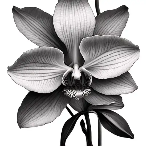 Orchid With Flower Background