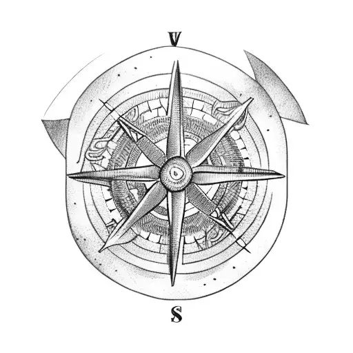 Viking Compass On An Axe