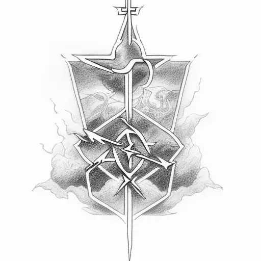 Lightning And Cross Of Jesus