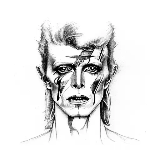 One Line David Bowie Face With Thunder