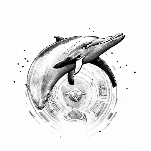 Spartan Warrior Ride A Dolphin