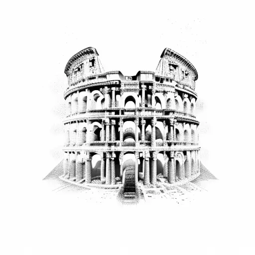 A Futuristic Video Game Cityscape With Ancient Roman Ruins Integrated Into The Architecture