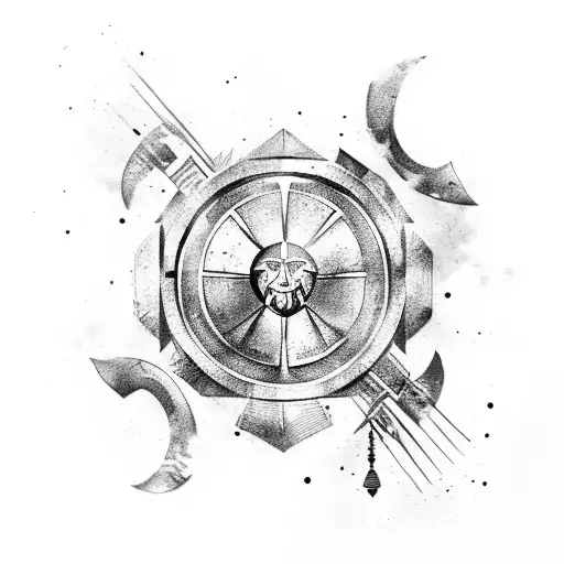 A Spartan Shield Featuring Fierce Animal Illustrations