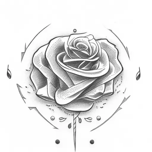 Music Symbol With Red Roses