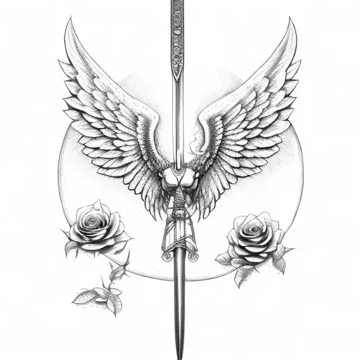 Angel Long Sword Roses