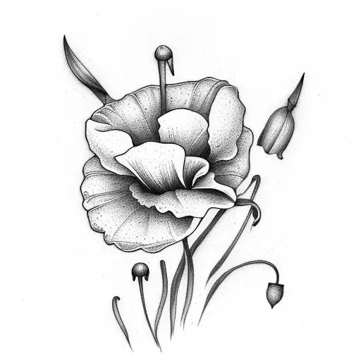 Lily Of The Valley And Poppy Flowers