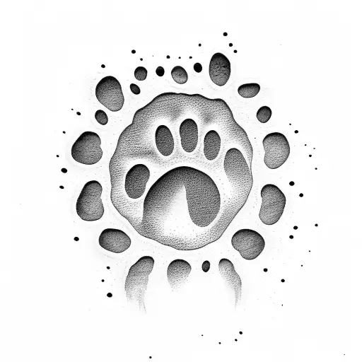 Paw Print In Water