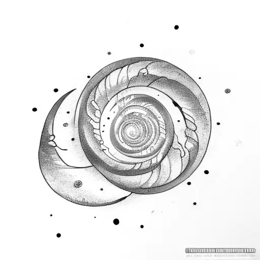 Fibonacci Spiral Into Half Moon