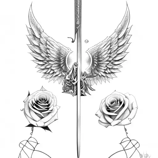 Angel Long Sword Roses