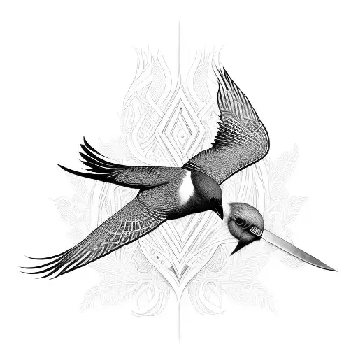 Bird Carrying A Sword