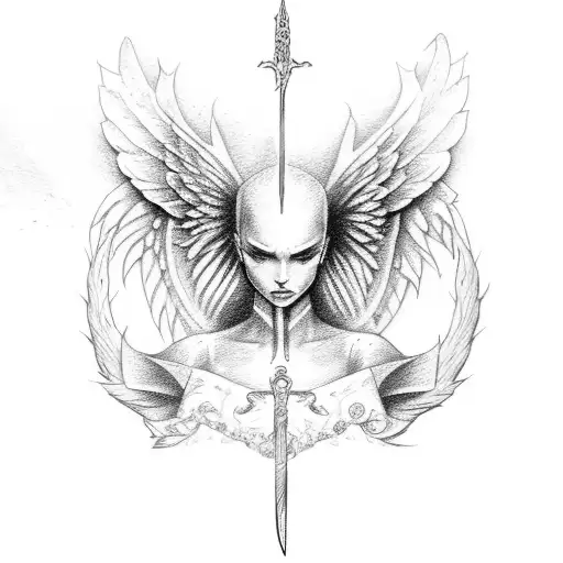 Angel Long Sword Roses