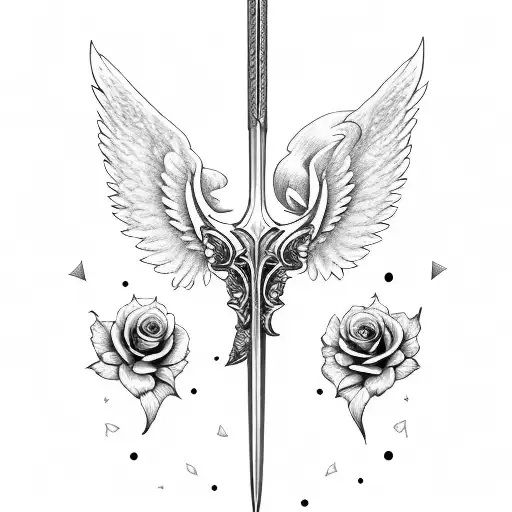 Angel Long Sword Roses