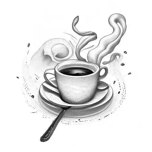 Books And Coffee Black And White