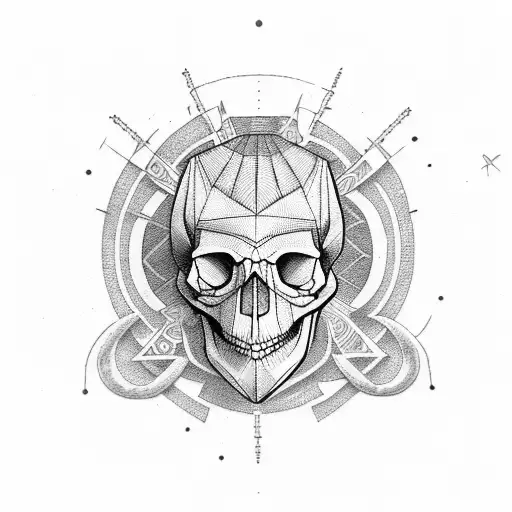 Geometric Optical Illusion Skull