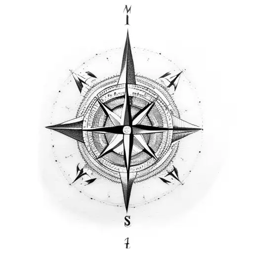 Compass With Trees Around