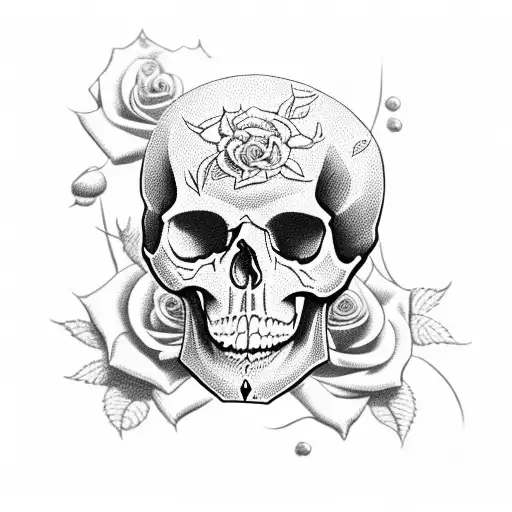 Skull With Roses