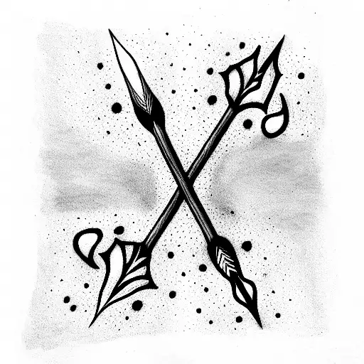 Five Arrows In A Row With Unique Features Nature