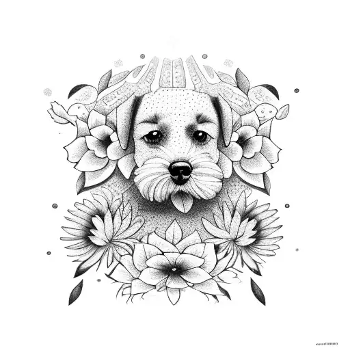 Dog With Flowers