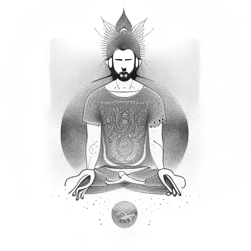 Simple Meditation Man With Life By Nature