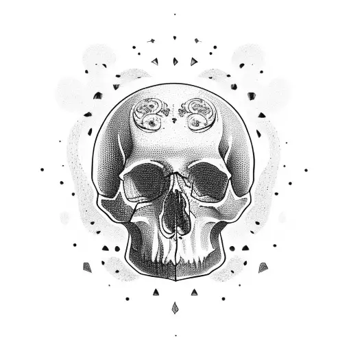 Skull With Cresent Moon