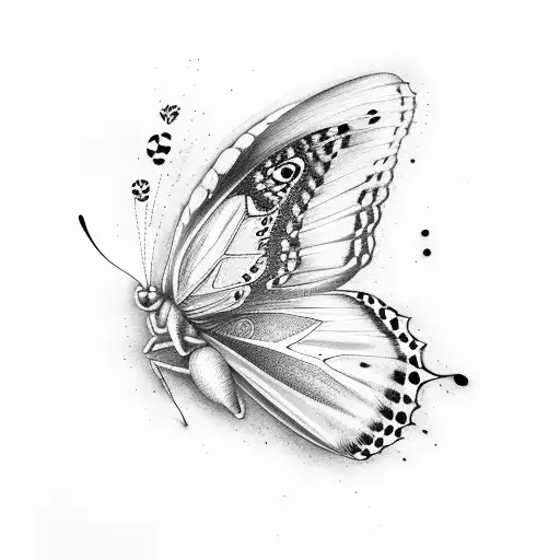 Butterfly With One Wing Colour And Another Black