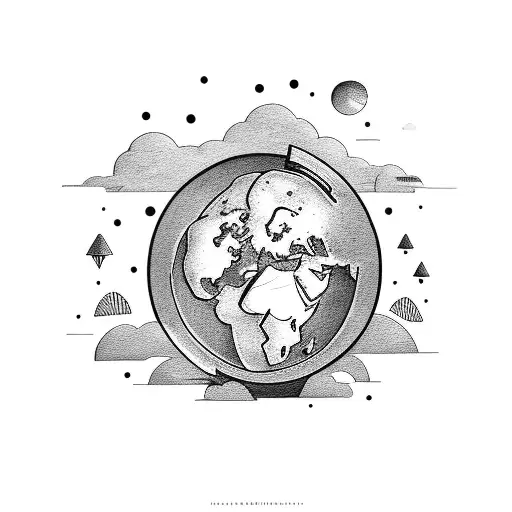 Two Children And A World Globe