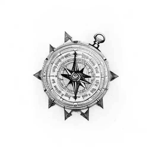 Pocket Watchand Compass With Forest