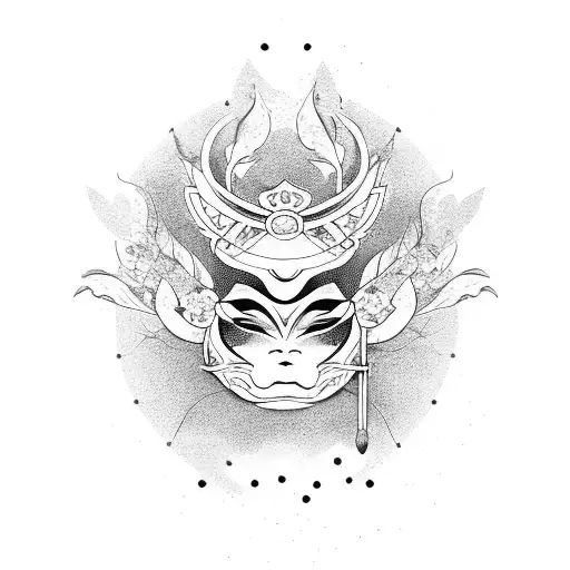 Cherry Blossom Tree Geisha Hannya Mask