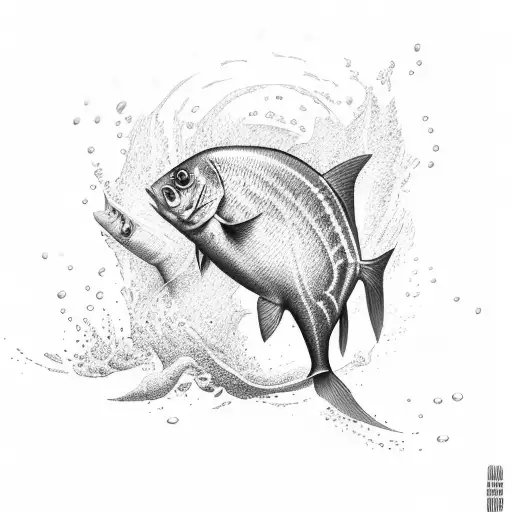 Fisch Jumping From Splasching Water