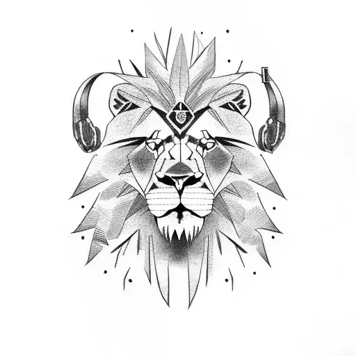 Lion With Skull And Gun