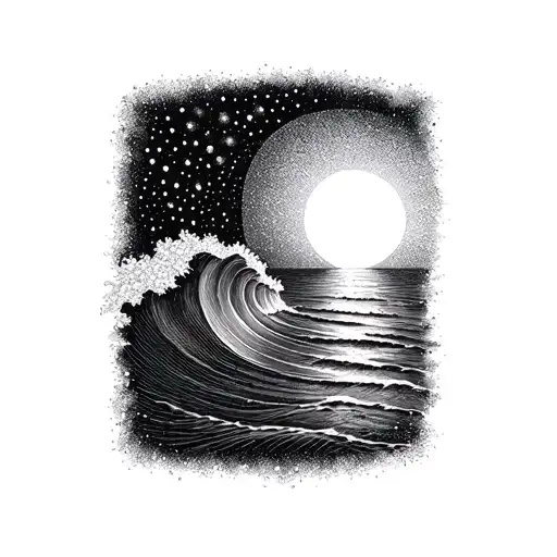 Sunrise With Waves Made Of Crystal