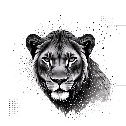 An Abstract Representation Of A Sales Graph Morphing Into A Lioness Silhouette