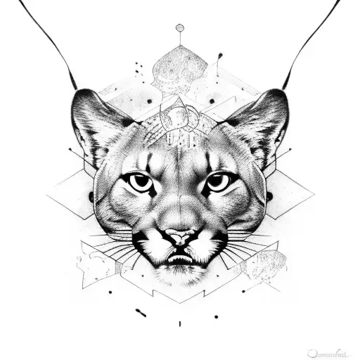 Puma Roaring With Lightning In The Background