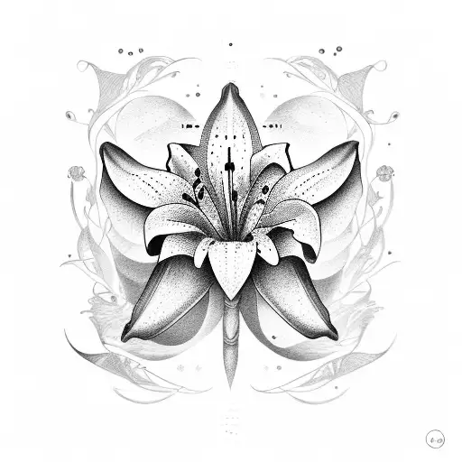 Lily With Writing In The Stem