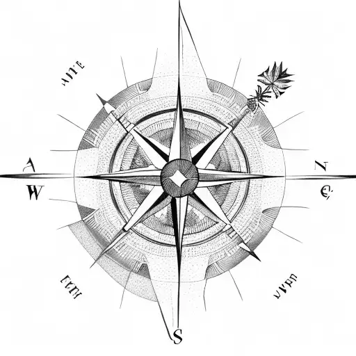 A Minimalist Compass Symbolizing Direction And Organization