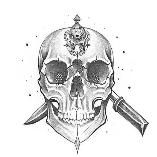 Skull With Dagger