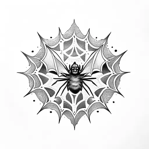 Bats With Mandala Along With Spider Webs A Full Arm Sleeve