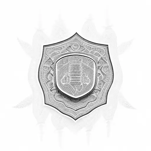 Create A Design Featuring A Police Badge With Intricate Patterns Inspired By Cambodian Art