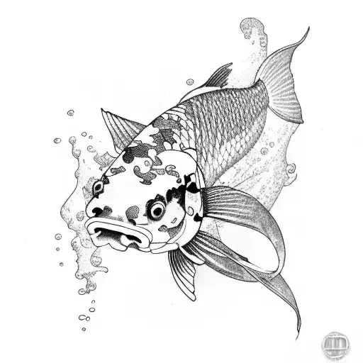 Koi Fish Swimming In A Storm