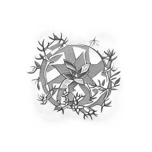 A Circle Of Cmimping Plants With Thorns