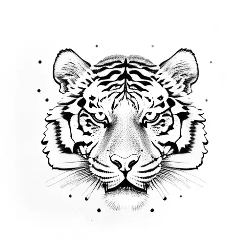 Tiger Pouncing Sideways Full-body