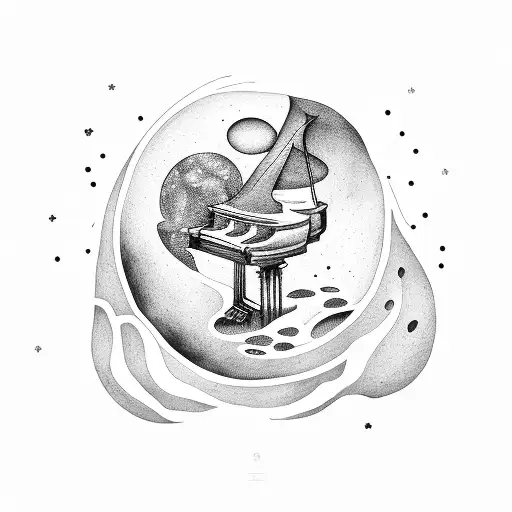 Piano With Moon And Sword