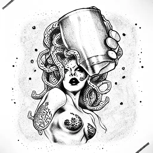 Medusa Holding Up A Mug Of Beer