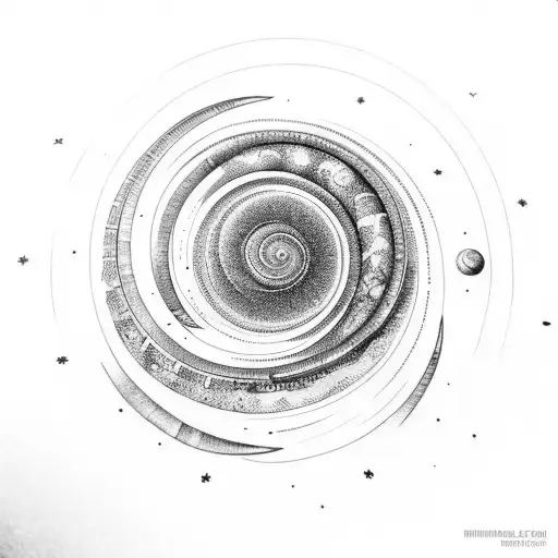 Fibonacci Spiral Into Sickle Moon