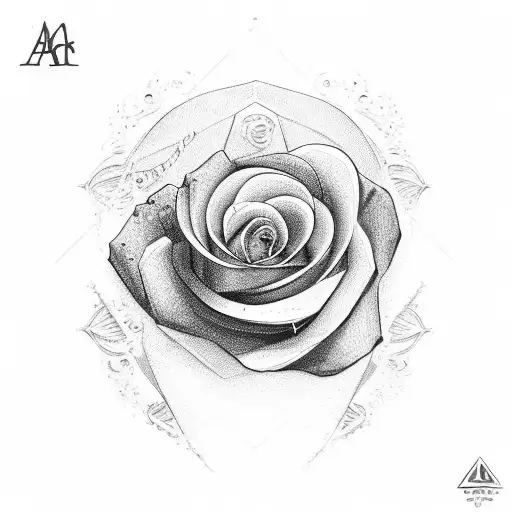 Red Letter A With A Rose