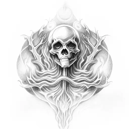 A Mystical Lich Casting Powerful Spells With A Haunting Background