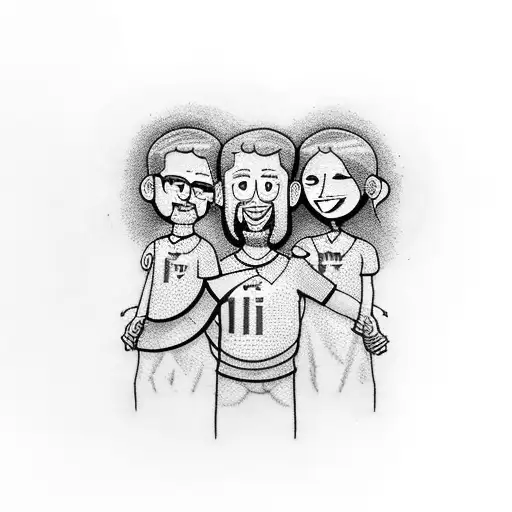 A Family Portrait With Each Member Wearing An Inter Milan Jersey