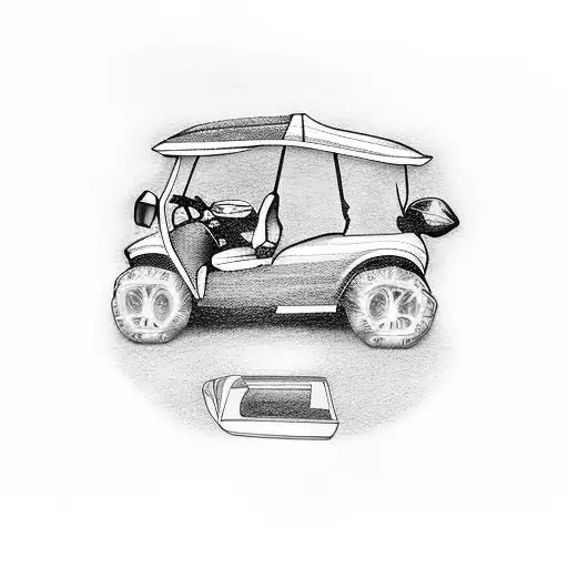 A Golf Cart Driving On A Money Trail