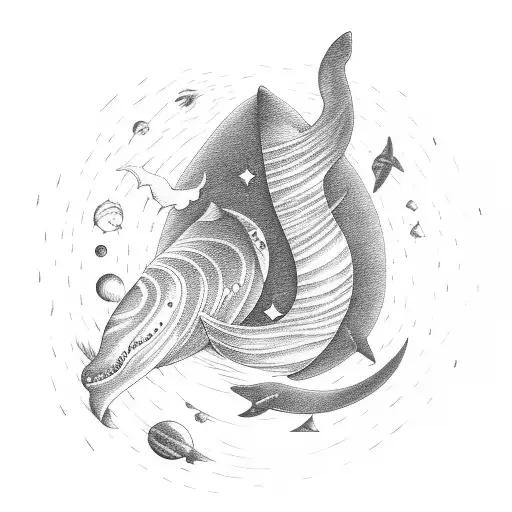 Interstellar Whale Near Astronaut